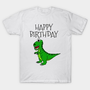 T-Rex Dinosaur Happy Birthday T-Shirt